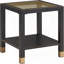 Table d'appoint carrée à 2 niveaux Boho avec verre trempé et structure en métal-22891516