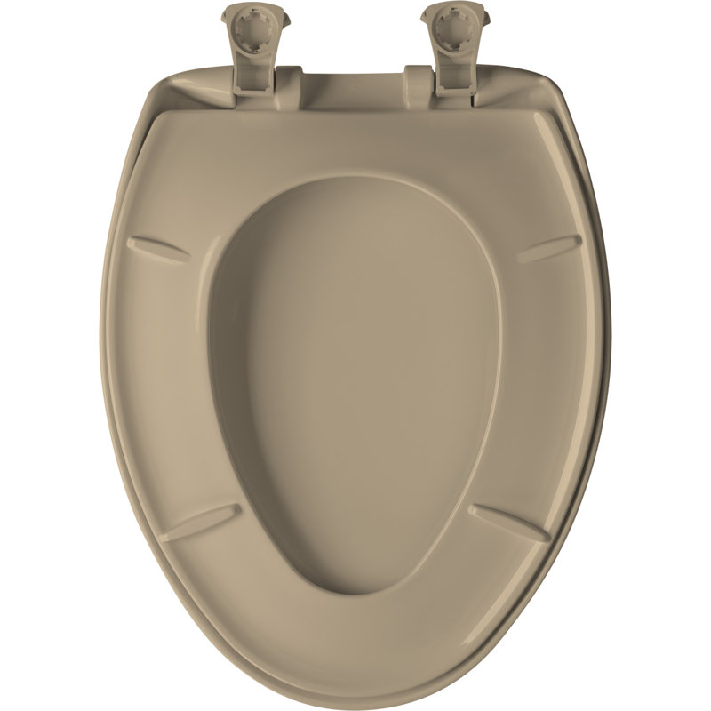 Elongated Toilet Seat and Lid, Brown/Tan