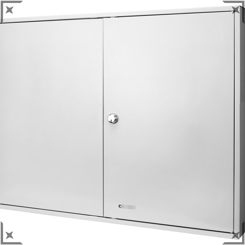 400 Key Lock Cabinet With Adjustable - Secure Storage, Wall Mount, Gray, Colorful Tags For Easy Identification 400 Capacity Lock, Gray Steel, Organized Storage