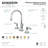 Kingston Brass Governor Two-Handle 3-Hole Deck Mount Widespread Bathroom Faucet with Brass Pop-Up Drain-29462917-71842376