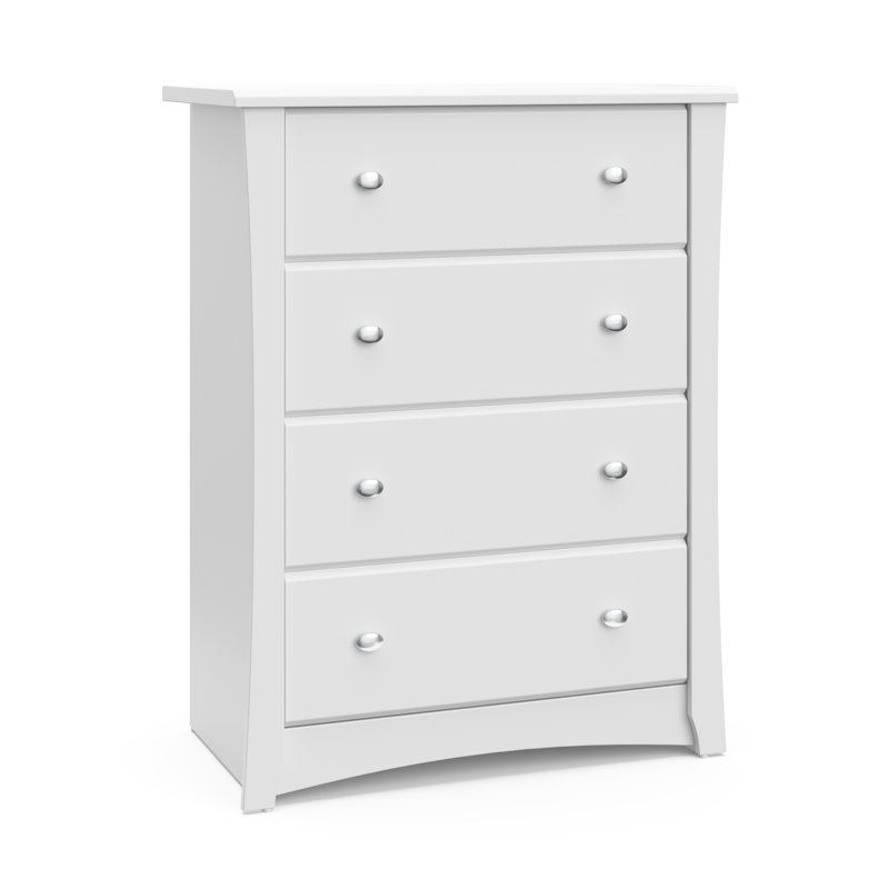 Crescent 4 Drawer Chest, White