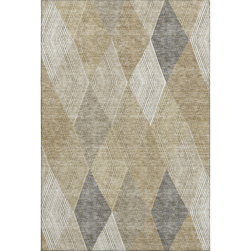 Premium Machine Washable Prisco Wheat Rug, Rectangle 10' x 14'