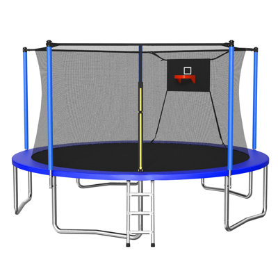 14FT Trampoline ,Sports Fitness Trampolines with Enclosure Net, Recreational Trampolines for Outdoor Indoor