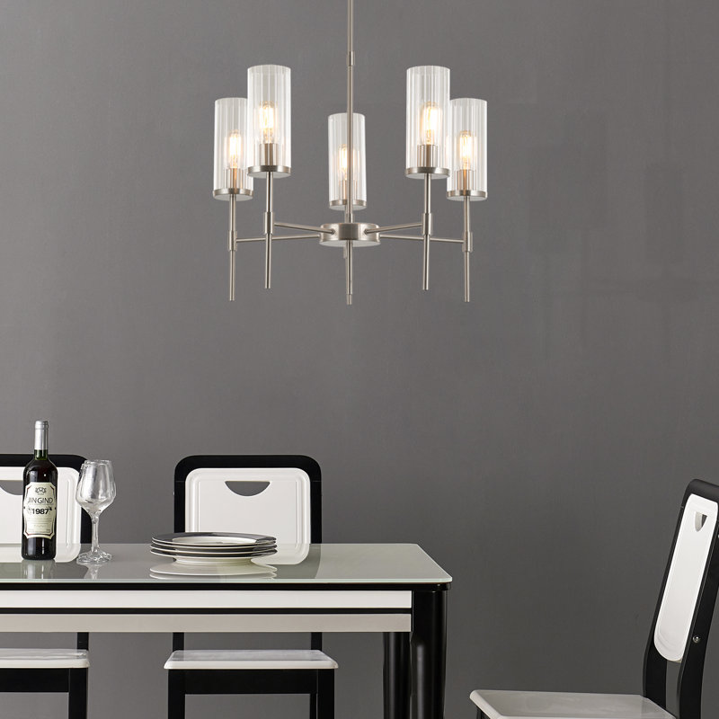 Lustre classique à 5 lumières avec abat-jour Olen