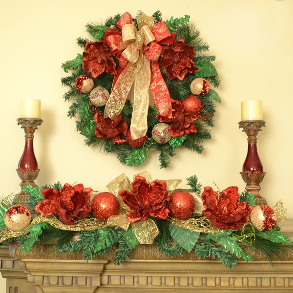 Floral Home Decor Handcrafted Faux Mixed Assortment 10'' Wreath ...