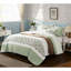 Courtepointe pour chambre à coucher Sage 6 - Double / grand, coton, literie respirante et douce 6 pièces avec coussins décoratifs, Ruching