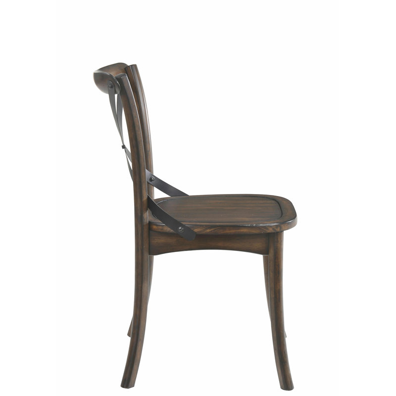 Chaise d'appoint Kaelyn en chêne foncé et finition en métal noir (ensemble de 2)