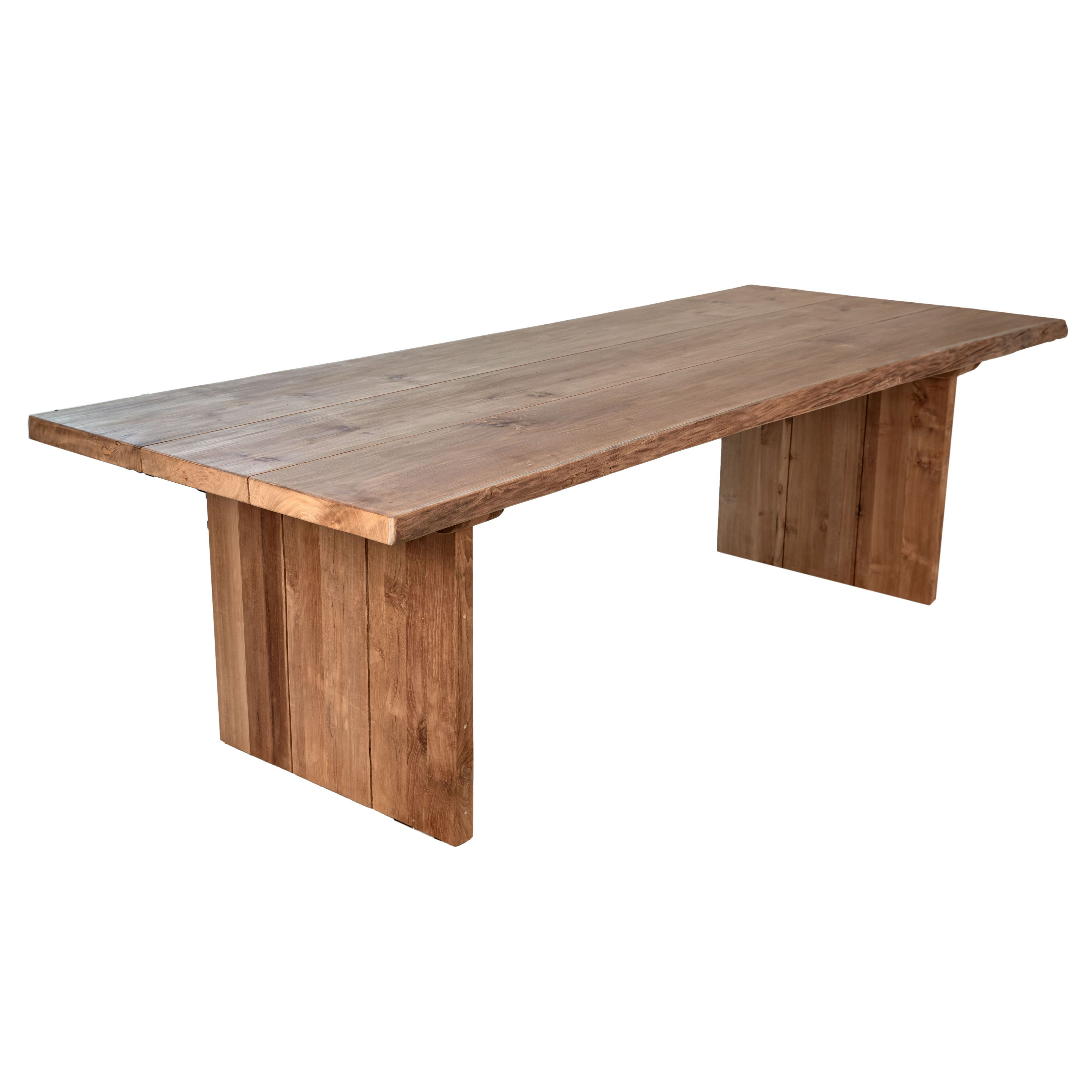 Aisa Natural Finish Double Pedestal Indoor-Outdoor 98-inch Rectangular  Dining Table