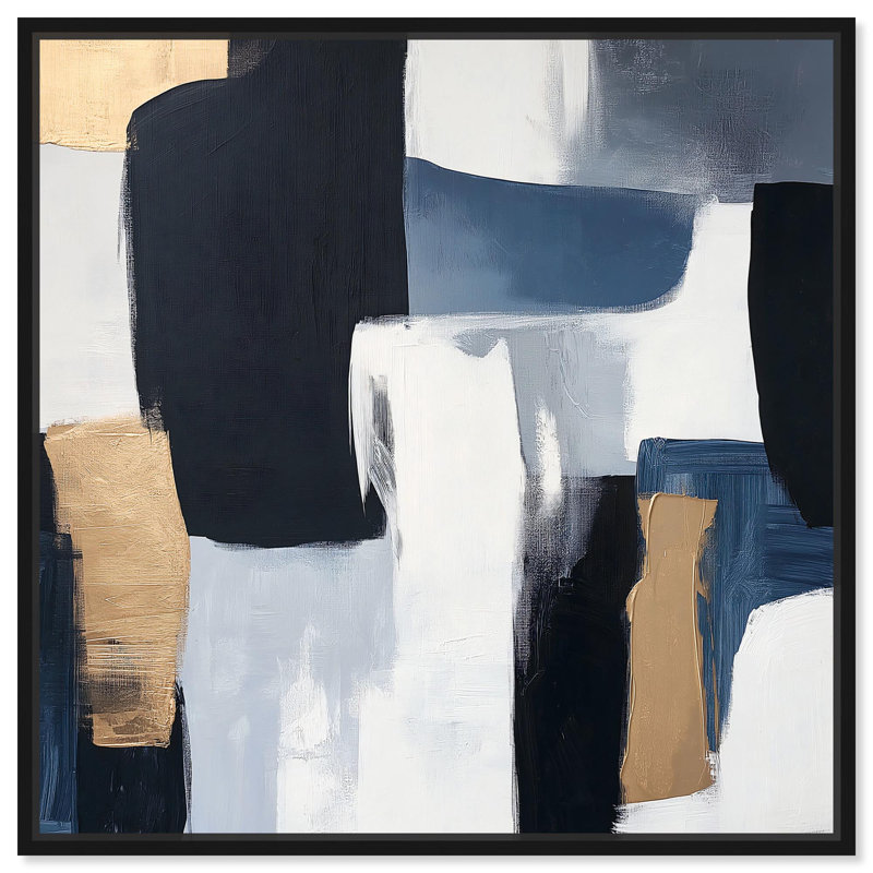 Toile assemblée de couleur palette II par Art Remedy, H 31 po x l 31 po, Cadre flottant, Noir