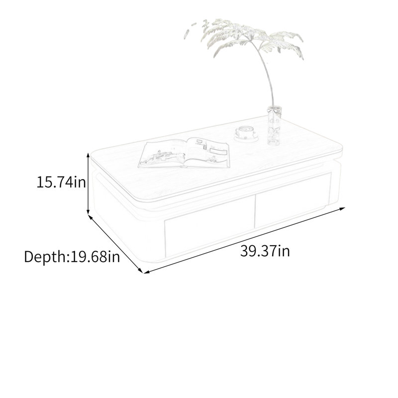 Althoff, 15.74" H x 39.37" L x 19.68" W