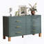 Commode 6 tiroirs, commode de rangement moderne avec poignées en métal et pieds en bois massif-2030036226