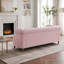 Canapé Chesterfield en velours rose, 215 cm, salon