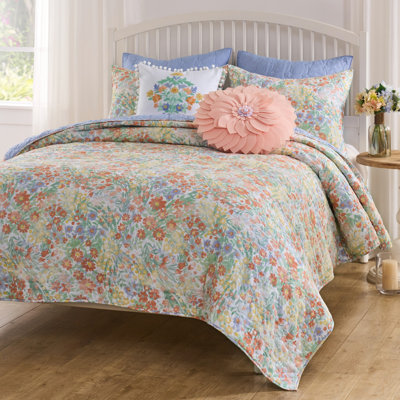 Ensemble de courtepointe pour lit simple / très grand 2 pièces Greenland Home Fashions Alice, 68 x 88 pouces