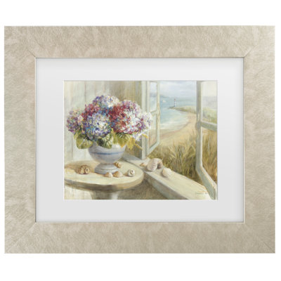 Bolog Danhui Nai Coastal Hydrangea Matted Framed Art