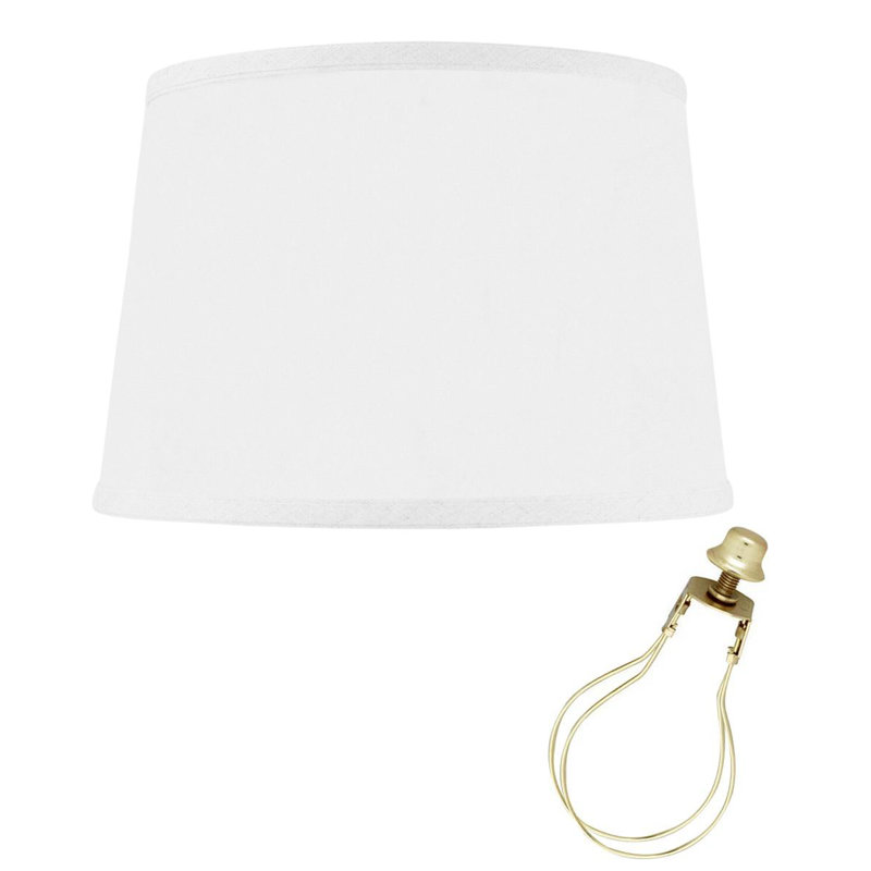 Abat-jour tambour en lin CLIP-ON FITTER, H 8 po x l 12 po x P 12 po, Blanc