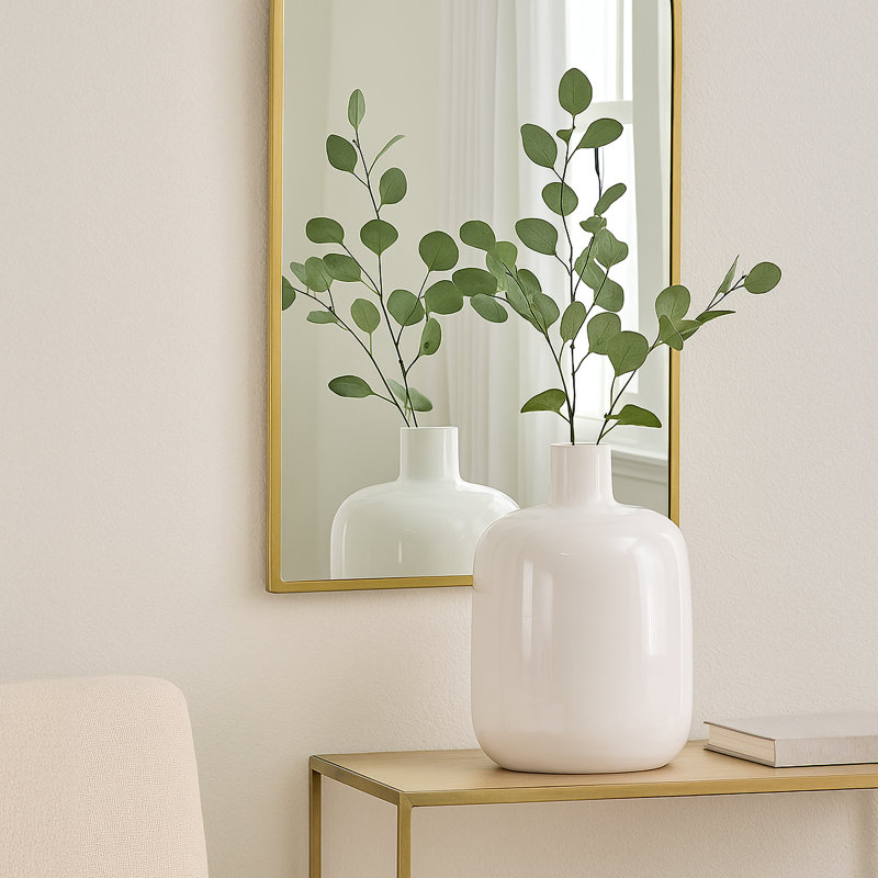 Vase en céramique 18 po H, Blanc
