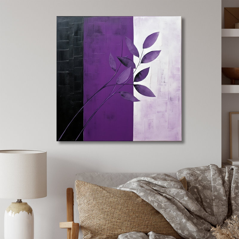 Collage de fougères mauves, Toile tendue, 36" H x 36" W