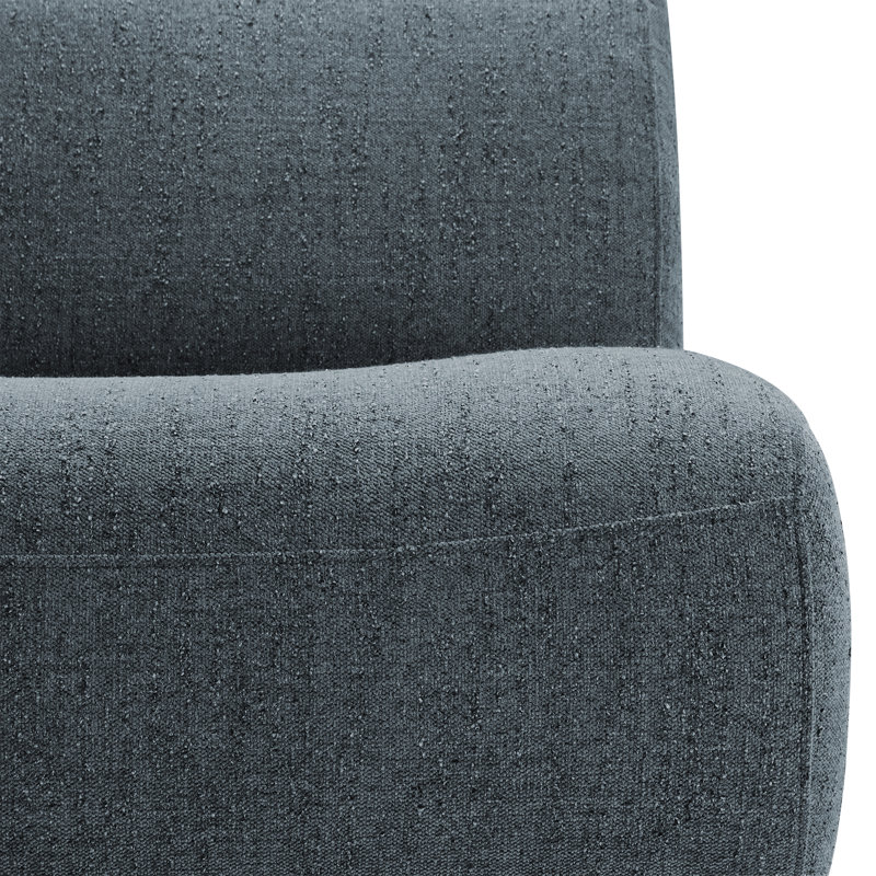 Nita 33'' Swivel Upholstered Accent Chair, Mellow Steel Blue Chenille