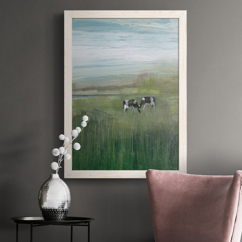 Savigne Out to Pasture I - peinture sur toile à cadre unique, H 37,5 po x l 27,5 po x P 1 po, Blanc