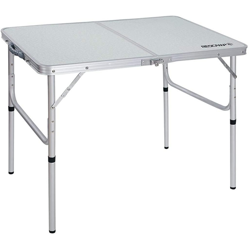 Table réglable pliante pour l'extérieur, table de camping portative en aluminium pour patio, H 28 po x L 36 po x P 16 po