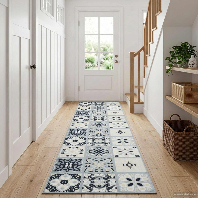 Area Rug, Runner 50 x 250 cm, Black