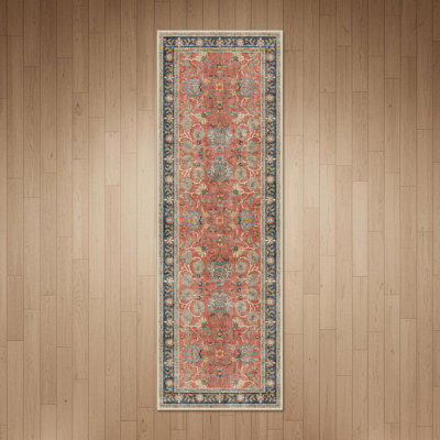 Persian Heritage Medallion Machine Washable Oriental Performance Area Rug - Ancient Safavid Inspired Faux Wool - High-Rebound Foam & Non-Slip Backing