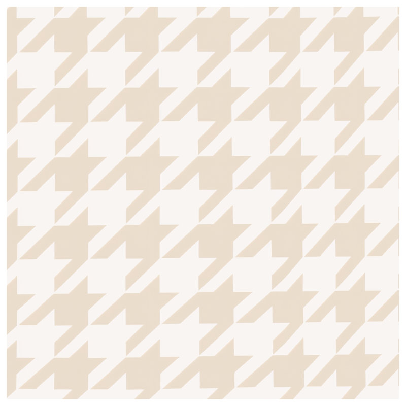 Beige Houndstooth Pattern Quilted Bedspread All Sizes, Full / Double