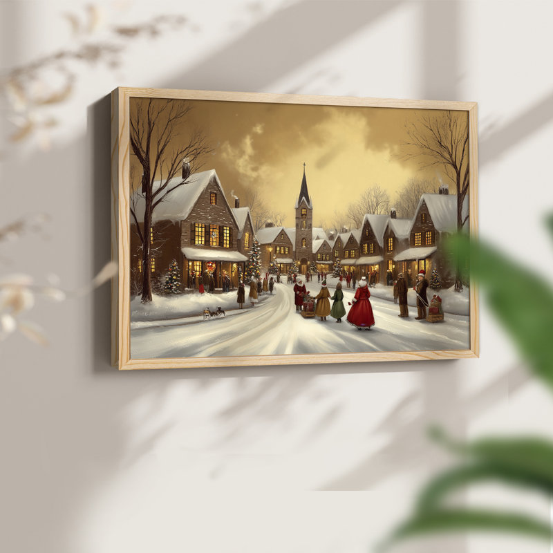 Art de Noël - CMXVI - Reproduction encadrée - Restickable, H 11 po x l 14 po, Naturel