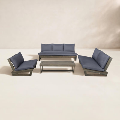 Louise 7-Person Acacia Patio Seating Group