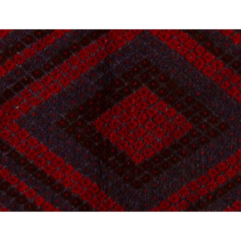 Hand Knotted Wool Area Rug in Red And Navy