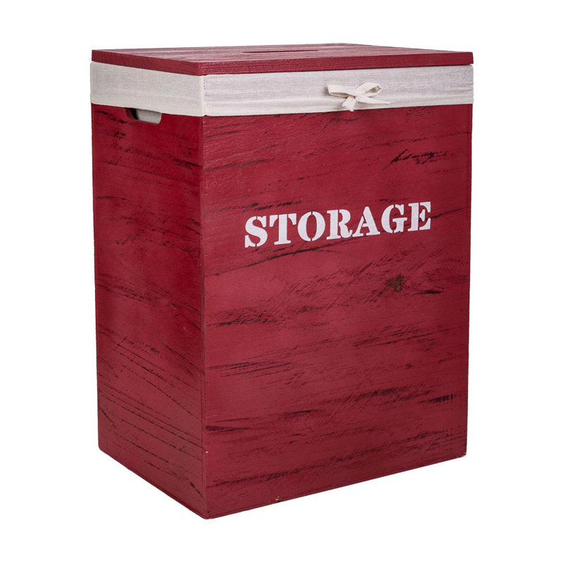 Wood Laundry Set with Handles, Red