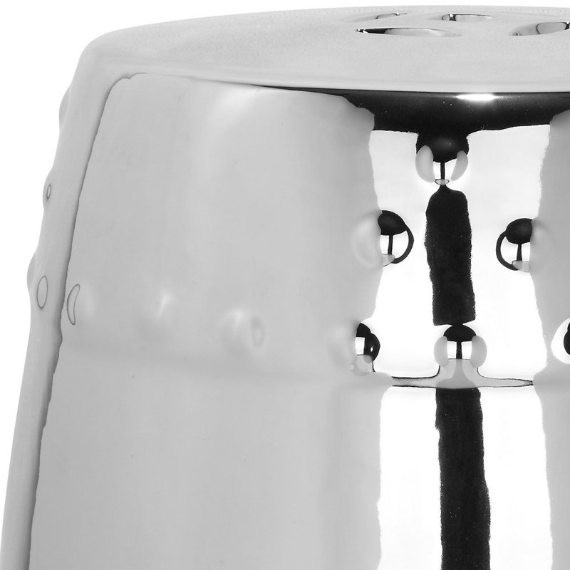 Tabouret de jardin en céramique Gagnon, Argent