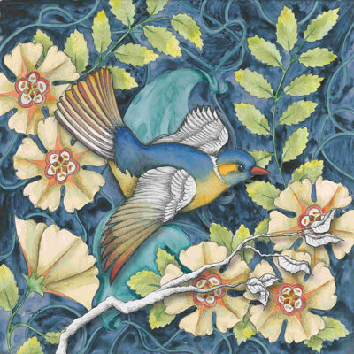 " Arts And Crafts Bird III " by Elyse DeNeige Painting Print