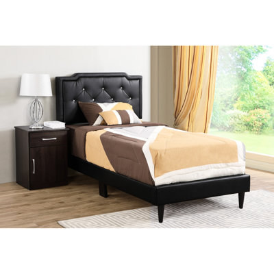 Lit simple moderne noir pour nuits douillettes - l 81,95 po x P 41 po 46,98 po H Assemblage sans effort - Fabrication d'unité centrale avec de la mousse