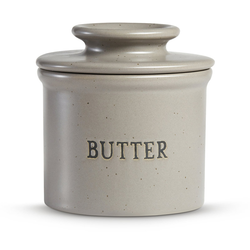 Beurrier en céramique kook French, Gris
