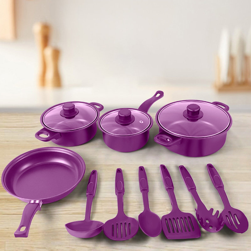 Ensemble de batterie de cuisine à casseroles, pot de lait, casserole antiadhésive, ensemble de 13 pièces, ensemble de pièces en grès Maifan