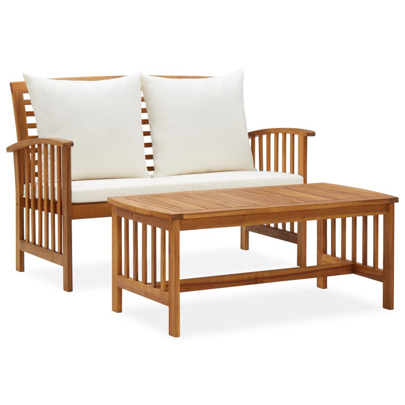 Chaise longue avec coussins 2 pièces Brilen, Blanc