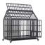 Chenil en métal robuste avec cage et cage avec 4 roues verrouillables