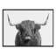 «B&W Highland Cow No. 1 Portrait» par Amy Peterson, reproduction d'art sur toile encadrée-1517009250