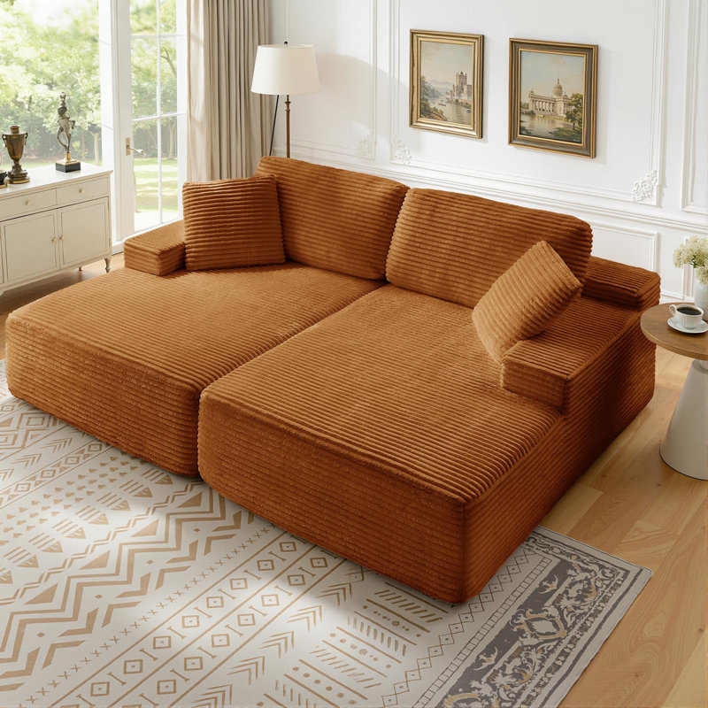 Très grand canapé-lit double 78,8 po, Orange