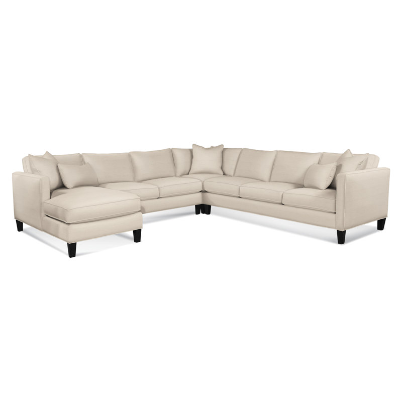 Sectional, Green and Blue Stripe; 0252-54, Left Hand Facing, Black