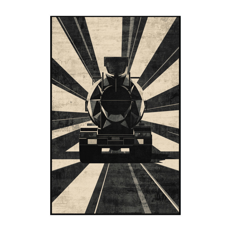 Tapis géométrique gris et noir lavable à la machine, 8x12