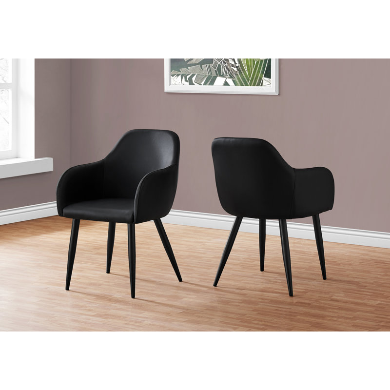 Chaise de salle à manger, ensemble de 2, latérales, rembourrées, cuisine, salle à manger en similicuir, contemporaine, moderne