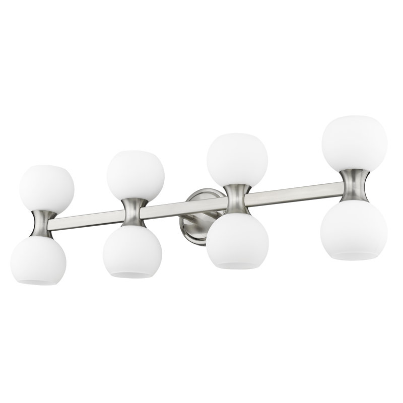 Éclairage pour meuble-lavabo à 8 lumières Nebel, Nickel brossé