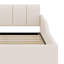 Lit tapissier à la terre, lit mère et enfant avec bureau de chevet et petit tabouret rond-1055214484