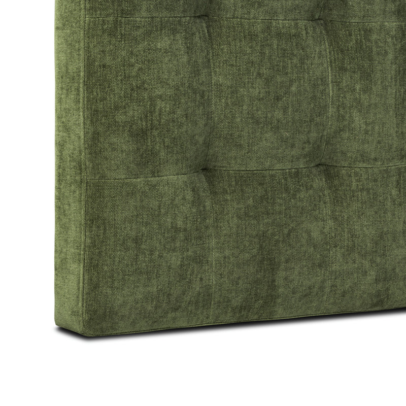 Napa Bed Headboard in Distressed Green Velvet, King