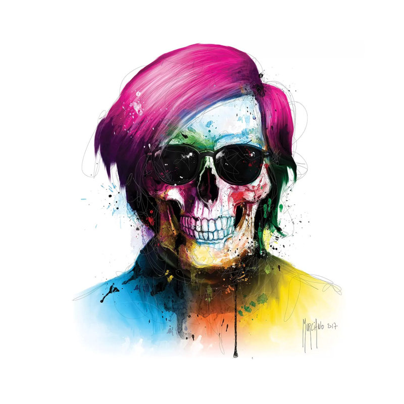 «Andy Warhol Skull» par Patrice Murciano, reproduction d'art sur toile tendue, H 12 po x l 12 po x P 0,75 po
