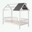 Lit simple en bois avec clôture-1281897301