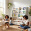 Bibliothèque avant pour tout-petits avec 2 tiroirs de rangement, blanc