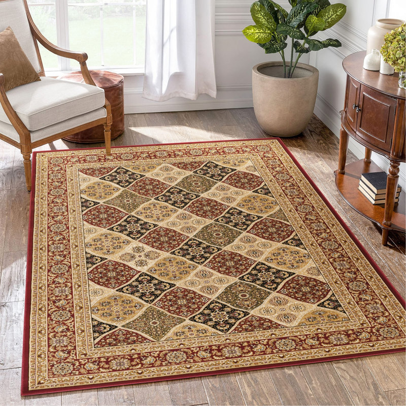 Red Area Rug, Rectangle 9'2" x 12'6"